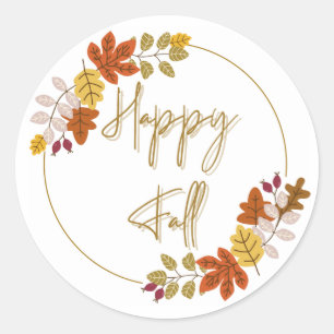 Happy Fall 3' Classic Round Sticker