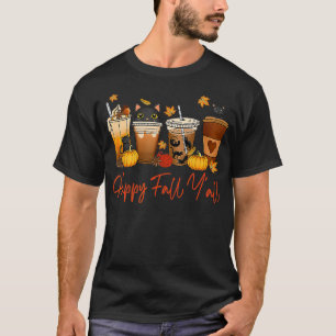 Happy Fall  Autumn Black Cat Fall Pumpkin Spice La T-Shirt