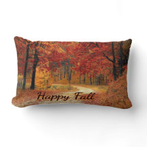 Happy Fall Autumn Coloured Road pillow