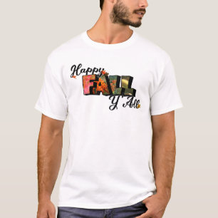 Happy Fall Big Letter Digital Art T-Shirt