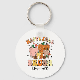 Happy Fall Brush Them All Key Ring