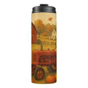 Happy fall classic tractor and farm thermal tumbler