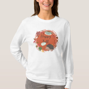 Happy Fall Cosy Hedgehog Autumn Season T-Shirt