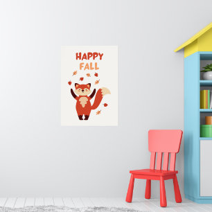 Happy Fall Cute Fox Poster