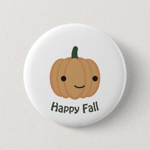 Happy Fall - Cute Pumpkin 6 Cm Round Badge