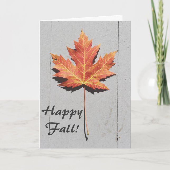 Happy Fall Leaf Greeting Card (Front)