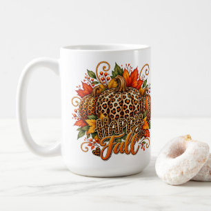 Happy Fall Leopard Pumpkin Coffee Mug