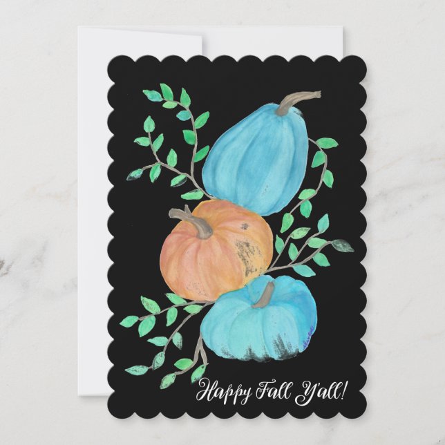 Happy Fall Pumpkins Holiday Card (Front)