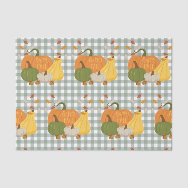  Happy Fall Pumpkins Tissue Paper (Front)