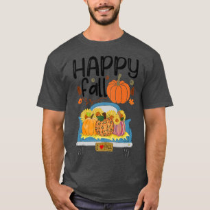 Happy Fall Retro Truck & Autumn Pumpkins Thanksgiv T-Shirt