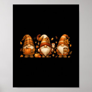 Happy Fall Thanksgiving Gnome Pumpkin Autumn Men W Poster