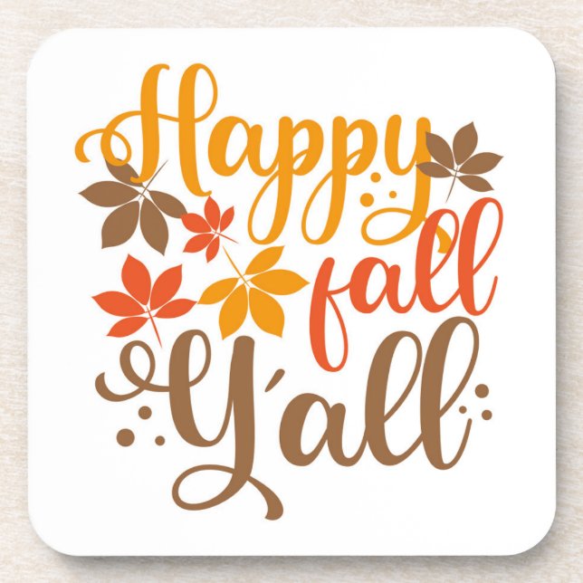 Happy Fall to Y'all Coaster (Front)