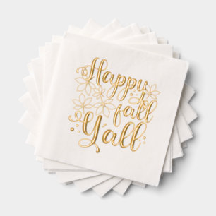 Happy Fall to Y'all Foil Napkins