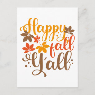 Happy Fall to Y'all Postcard