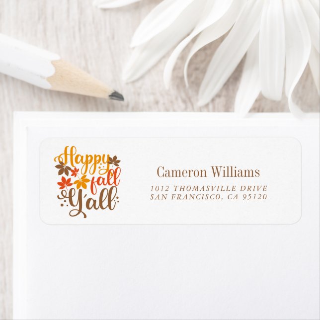 Happy Fall to Y'all Return Address Label (Insitu)