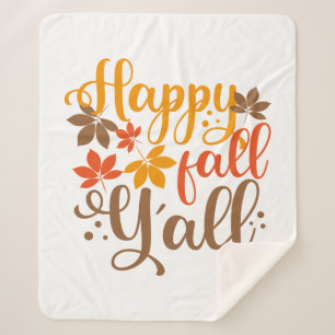 Happy Fall to Y'all Sherpa Blanket