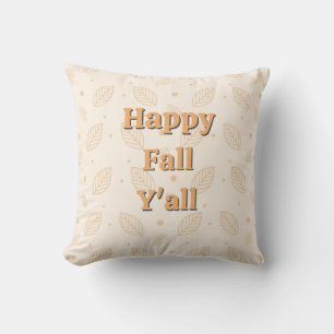 Happy Fall Y’all - Autumn Leaves Farmhouse Accent Cushion