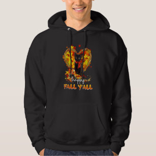 Happy Fall Y all Cute Cat Kitty Kitten Paw Autumn Hoodie