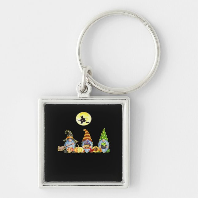 Happy Fall Y’all Cute Halloween Gnomes It’s Fall Y Key Ring (Front)