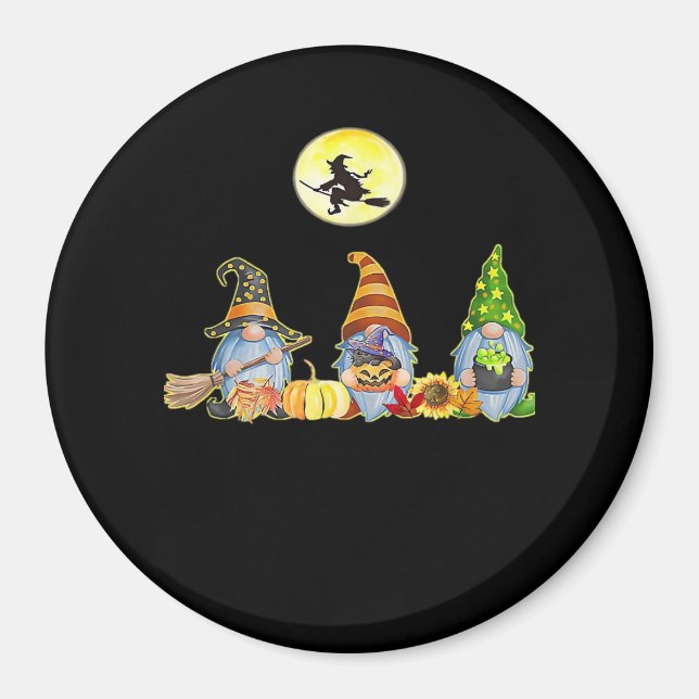 Happy Fall Y’all Cute Halloween Gnomes It’s Fall Y Magnet (Front)