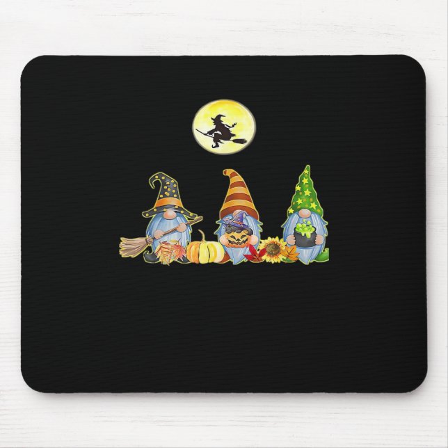 Happy Fall Y’all Cute Halloween Gnomes It’s Fall Y Mouse Pad (Front)