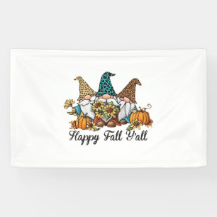 Happy Fall Y all Gnome Leopard Pumpkin Shirt Banner