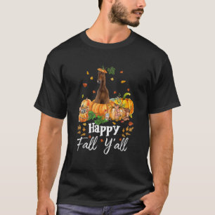 Happy Fall Y all Horse Thanksgiving Horse Lover Ha T-Shirt