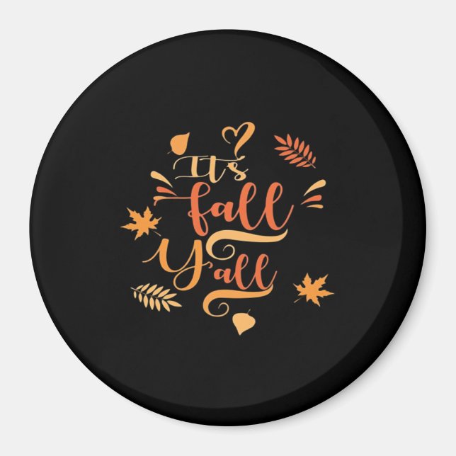 Happy Fall Y’all It’s Fall Y’all Retro Classic Magnet (Front)