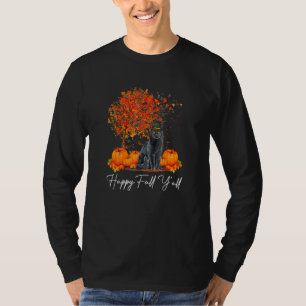 Happy Fall Y All Pumpkin Cat Hanksgiving Rescue Pe T-Shirt