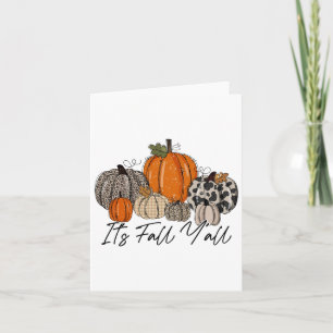 Happy Fall Y’all Pumpkin Leopard Its Fall Yall Tha Card