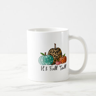 Happy Fall Y’all Pumpkin Leopard Its Fall Yall Tha Coffee Mug