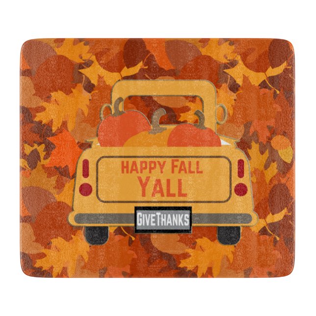 Happy Fall Yall - 1 Cutting Board (Front)