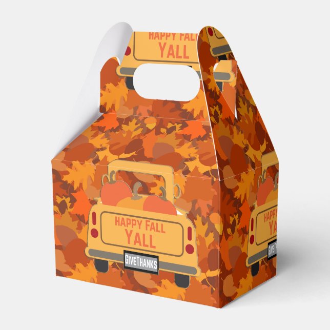 Happy Fall Yall - 1 Favour Box (Back Side)