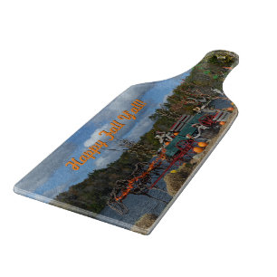 Happy Fall Y'all Autumn Display By Water Cutting Board