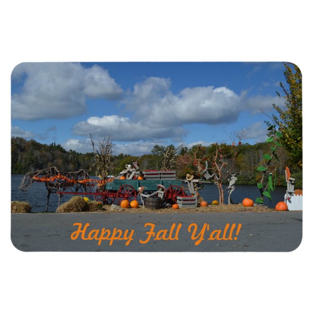 Happy Fall Y'all Autumn Display By Water Magnet (Horizontal)