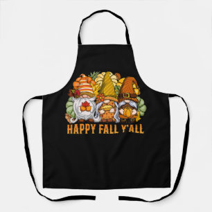 Happy Fall Y'all Autumn Gnomes Pumpkin Spice Fall  Apron