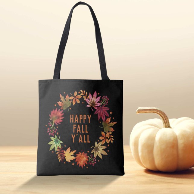 Happy Fall Y'all Autumn Leaves Tote Bag (Happy Fall Y'all Autumn Leaves Tote Bag)