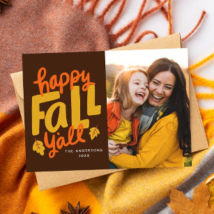 Happy Fall Y'all Autumn Photo Card