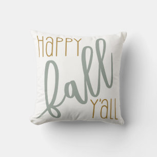 Happy Fall Yall Autumn Trendy Modern Quote Cushion