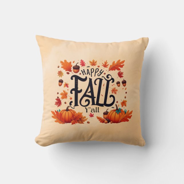 Happy Fall Y'all classic  Cushion (Front)