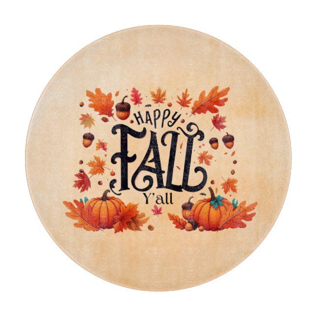 Happy Fall Y'all classic  Cutting Board (Front)