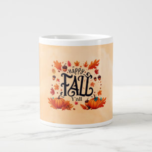 Happy Fall Y'all classic  Large Coffee Mug