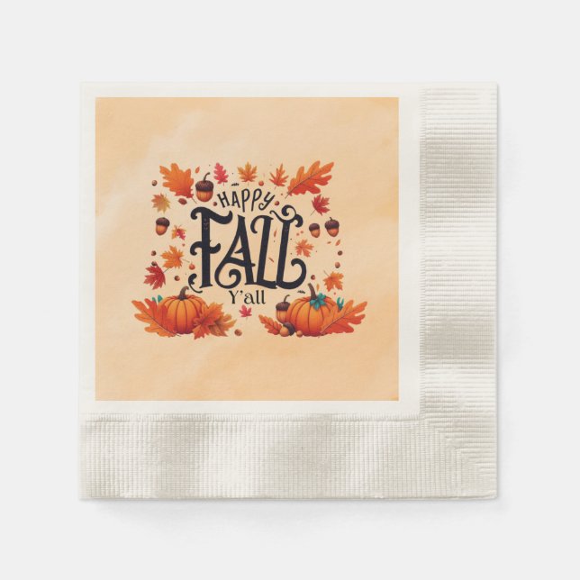 Happy Fall Y'all classic  Napkin (Front)