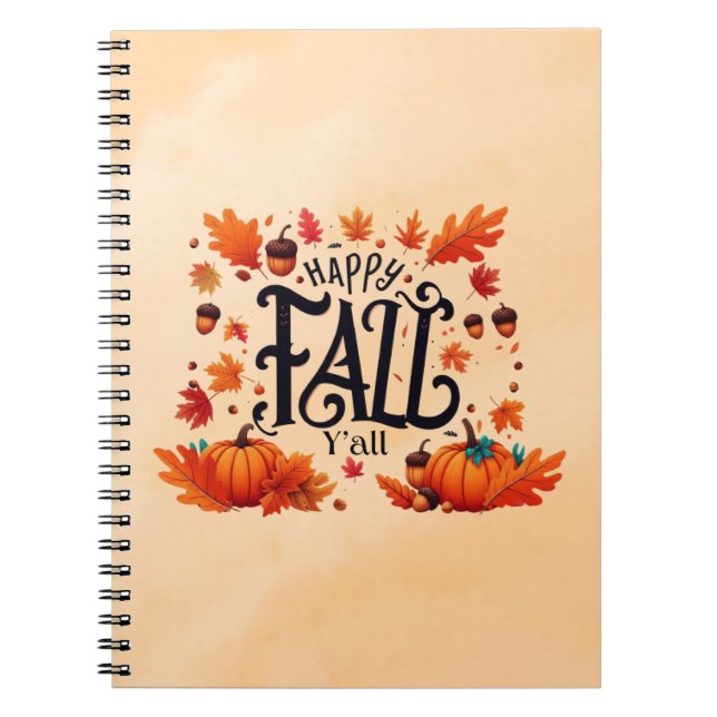Happy Fall Y'all classic  Notebook (Front)
