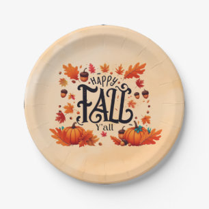 Happy Fall Y'all classic  Paper Plate
