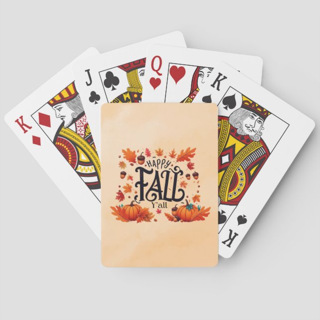 Happy Fall Y'all classic  Playing Cards (Back)