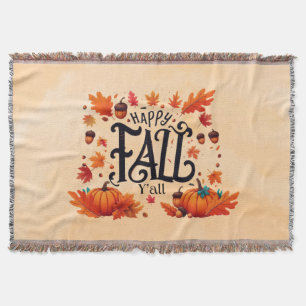 Happy Fall Y'all classic Throw Blanket