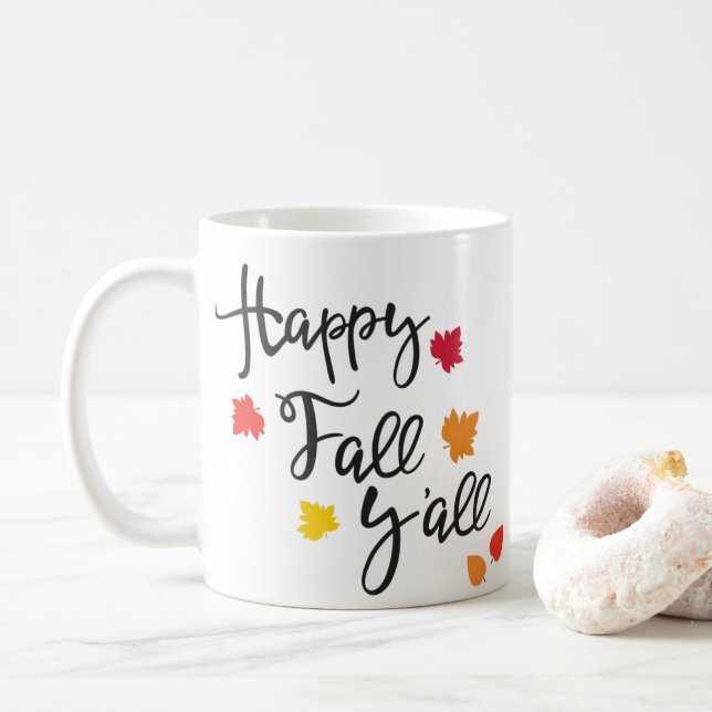 Happy Fall Ya'll Coffee Mug (With Donut)
