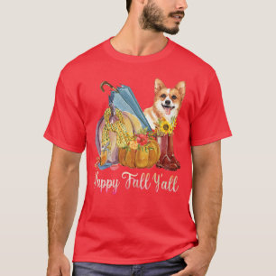 Happy Fall Yall Corgi Dog Mum Pumpkin Fall Thanksg T-Shirt