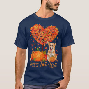 Happy Fall YAll Corgi Dog Pumpkin Thanksgiving T-Shirt